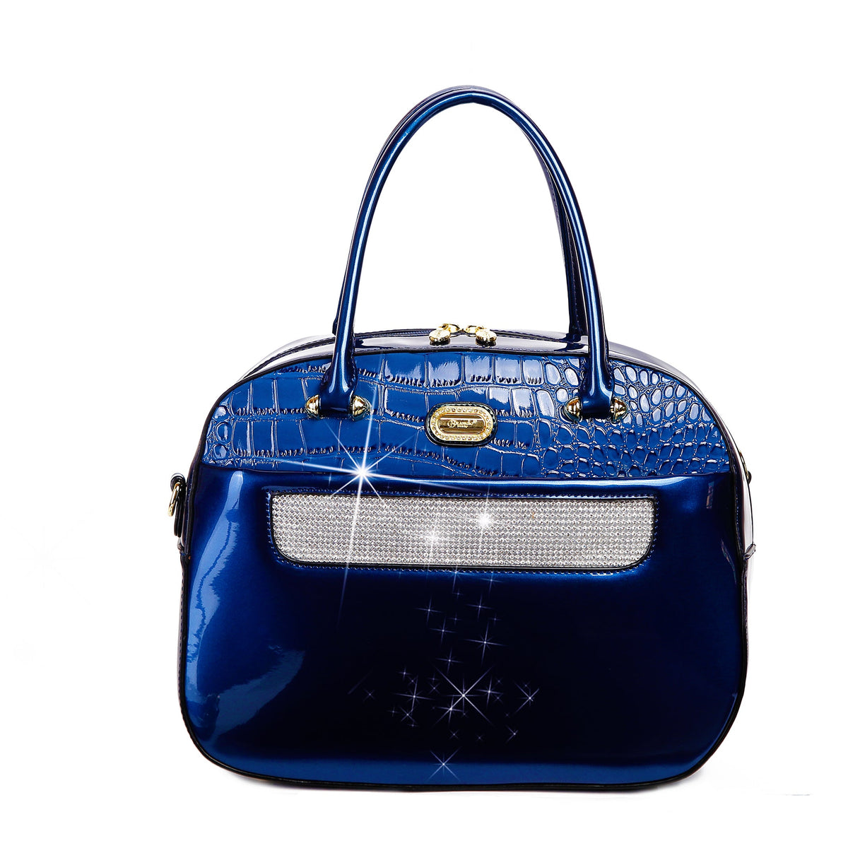 Brangio Italy Luxury Glossy Patent Leather Satchel Bag