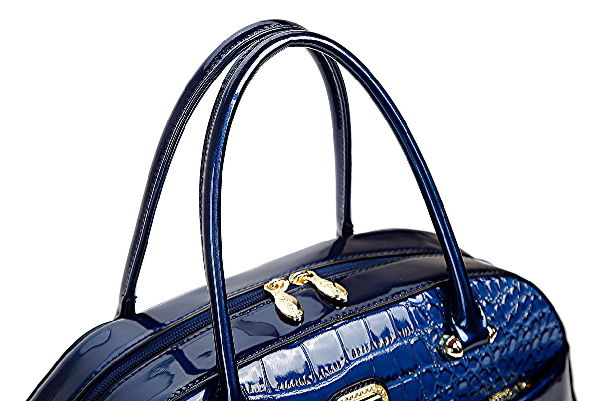 Brangio Italy Luxury Glossy Patent Leather Satchel Bag