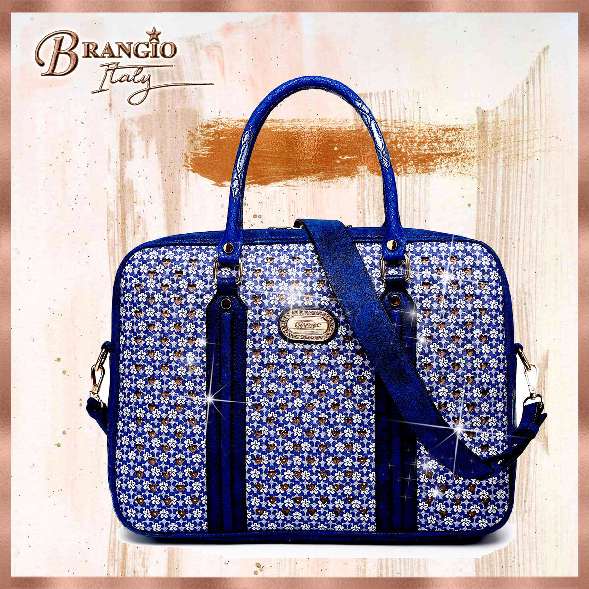 Brangio Italy Portfölj med hjärtmönster – Designer-laptopväska & business-tote