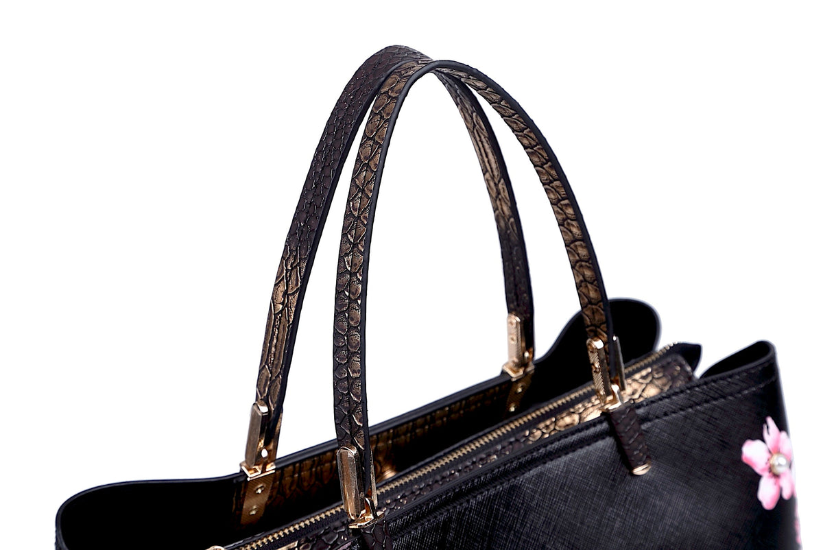 Brangio Italy Blumen-Kolibri-Tragetasche – Elegante Schulterhandtasche