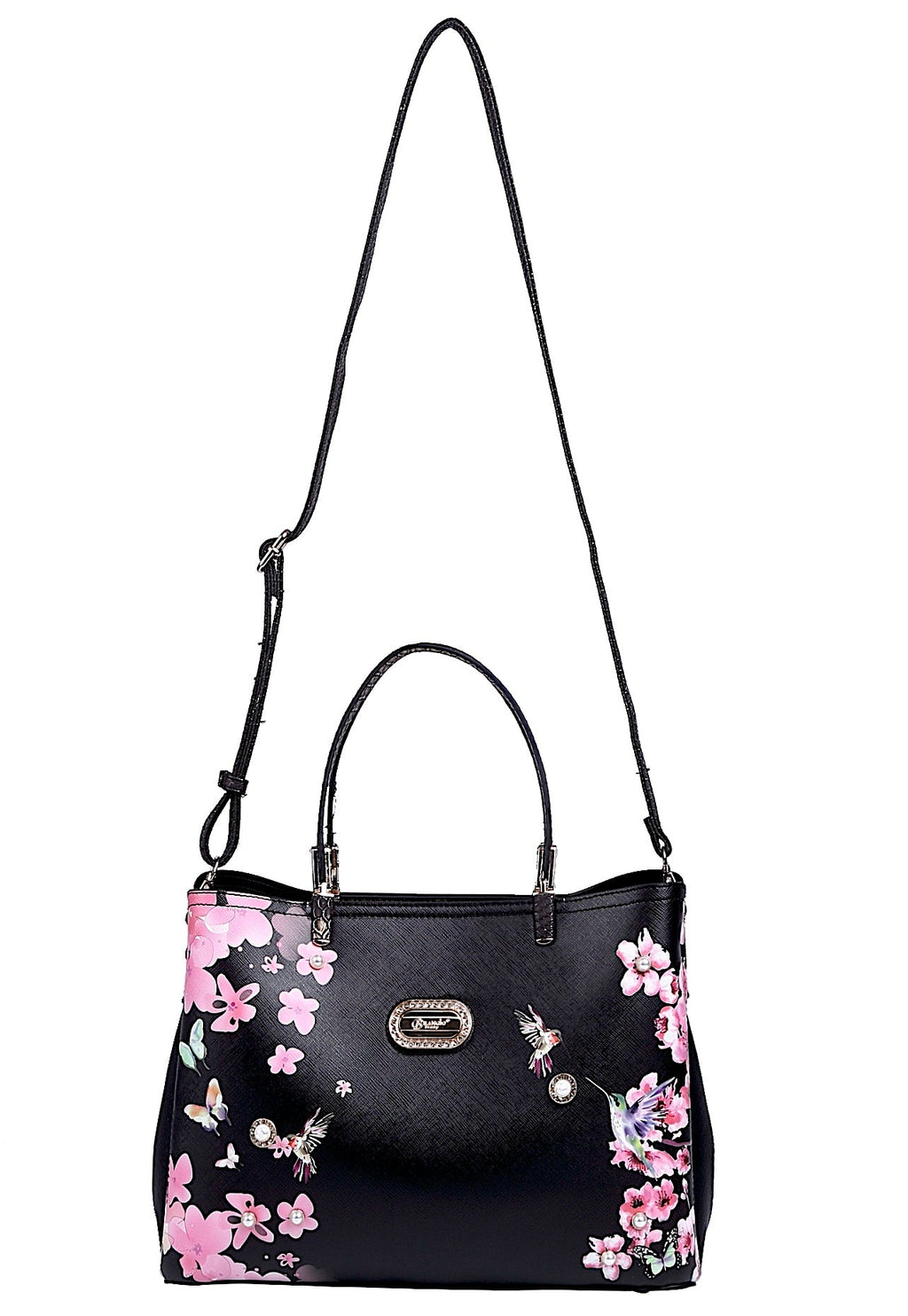 Brangio Italy Blumen-Kolibri-Tragetasche – Elegante Schulterhandtasche