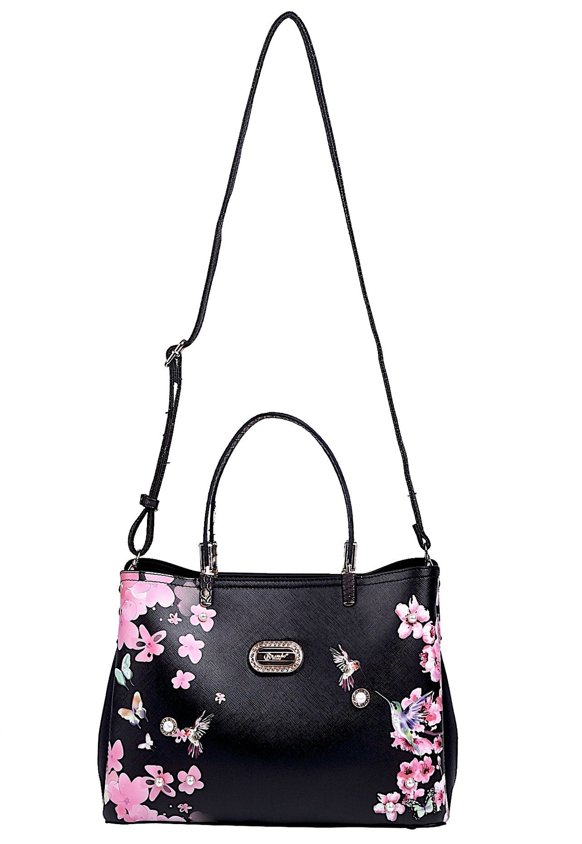Brangio Italy Blumen-Kolibri-Tragetasche – Elegante Schulterhandtasche