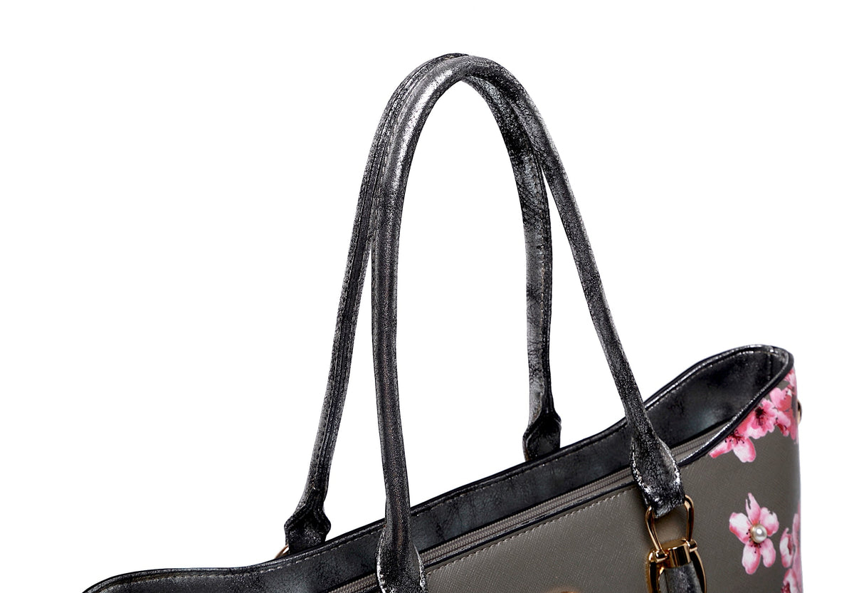 Brangio Italy Elegant Floral Hummingbird Tote Bag