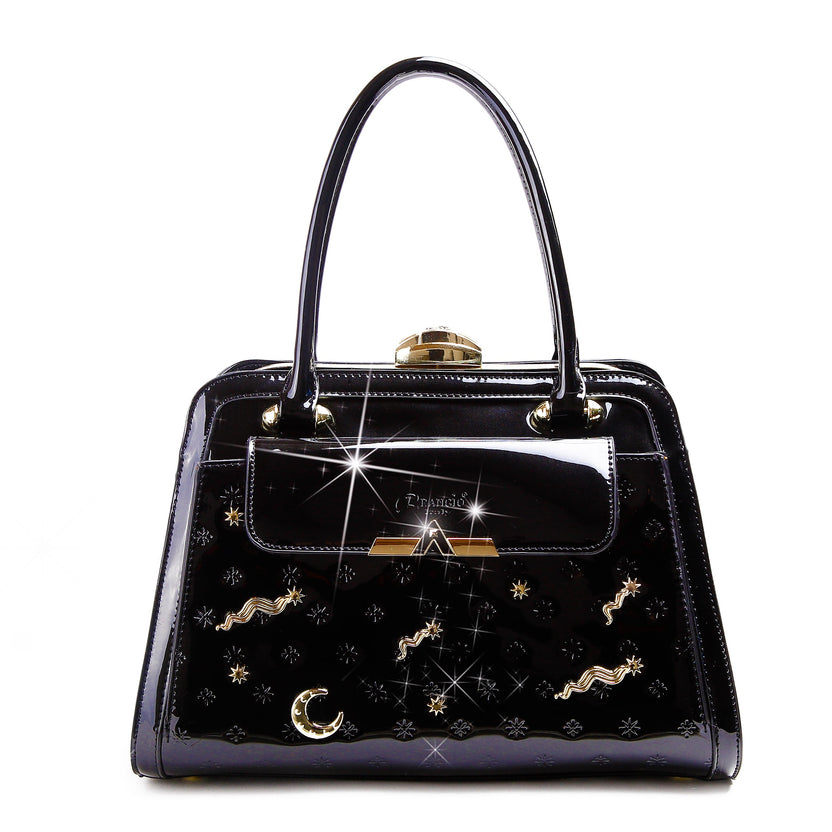 Brangio Italy Luxury Celestial Metallic Satchel Bag
