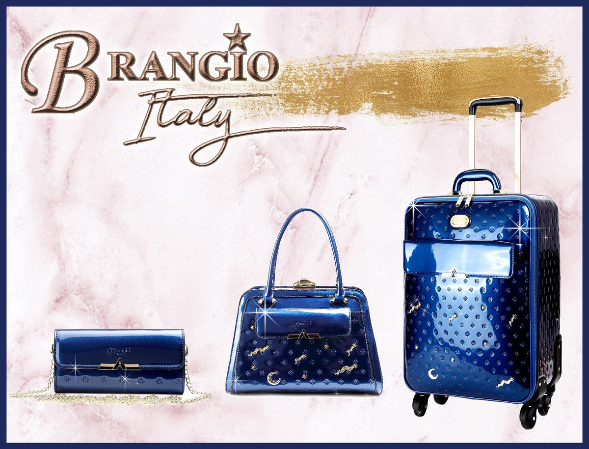 Bolso satchel metálico celestial de lujo Brangio Italy