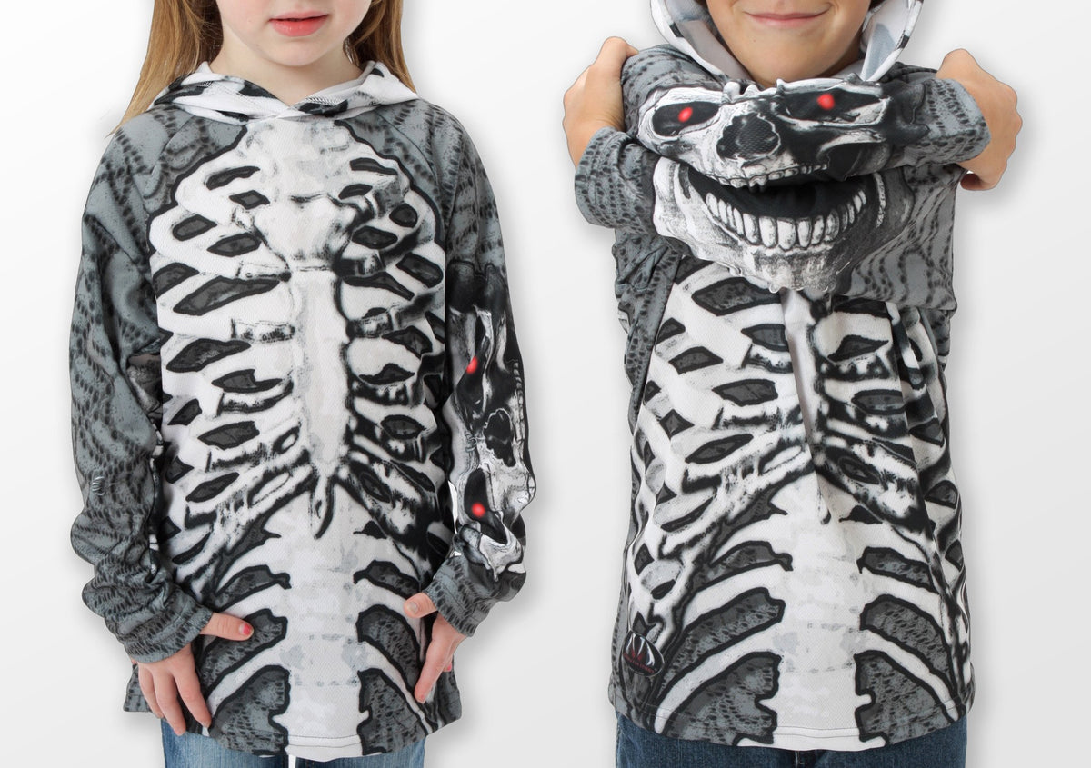 SKELETON in GREY Hoodie Sport Shirt by MOUTHMAN®