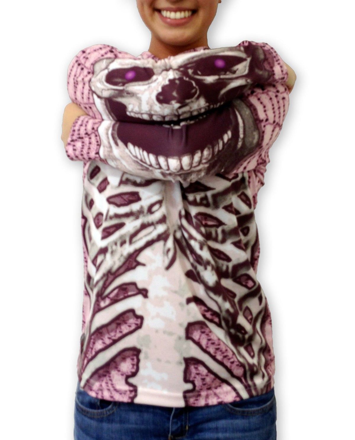 SKELETON i grå hoodie-sporttröja från MOUTHMAN®