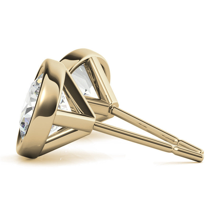 4.00 CTW Lab Grown Diamond Bezel Martini Stud Earrings in 14K White or Yellow Gold