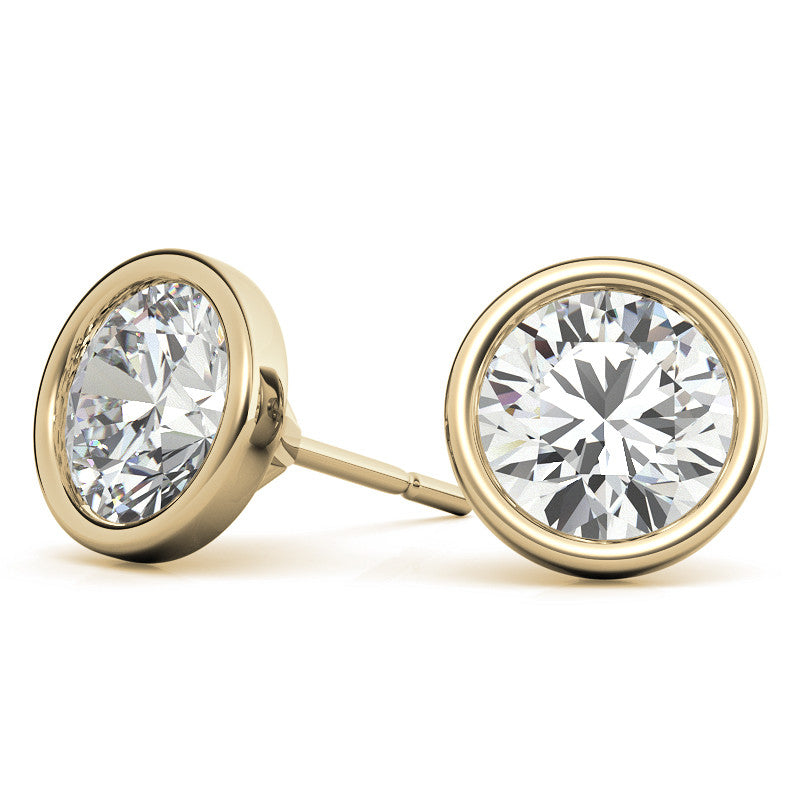 Aretes tipo stud Martini con bisel de diamante cultivado en laboratorio de 4,00 CTW en oro blanco o amarillo de 14 K