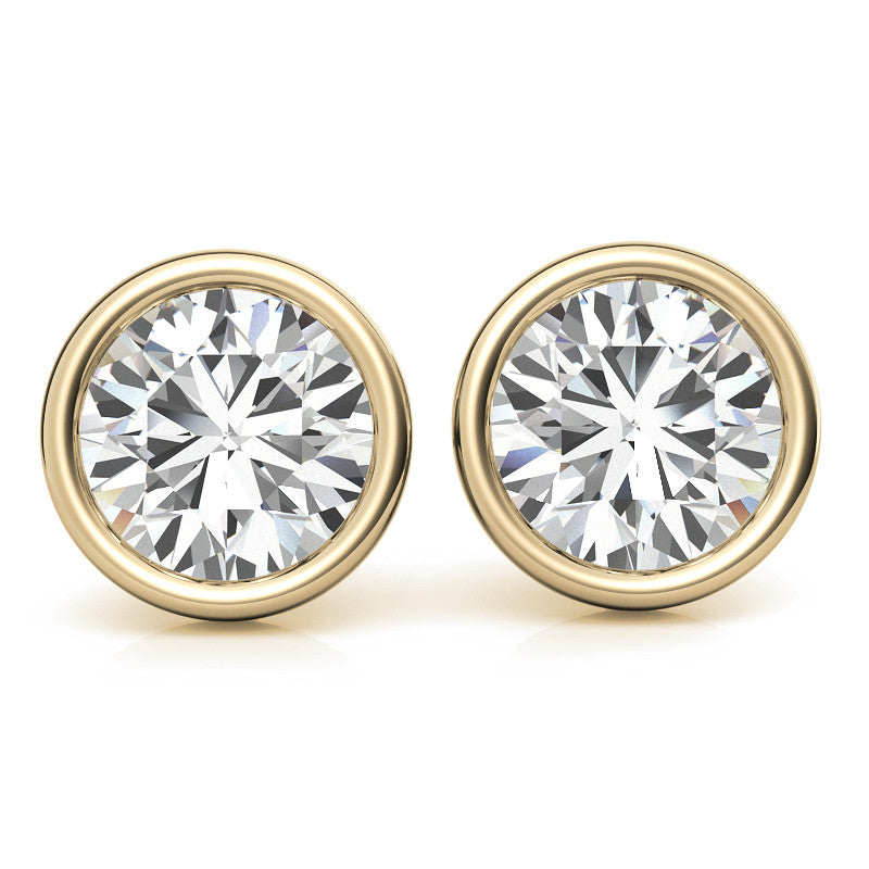 Aretes tipo stud Martini con bisel de diamante cultivado en laboratorio de 4,00 CTW en oro blanco o amarillo de 14 K