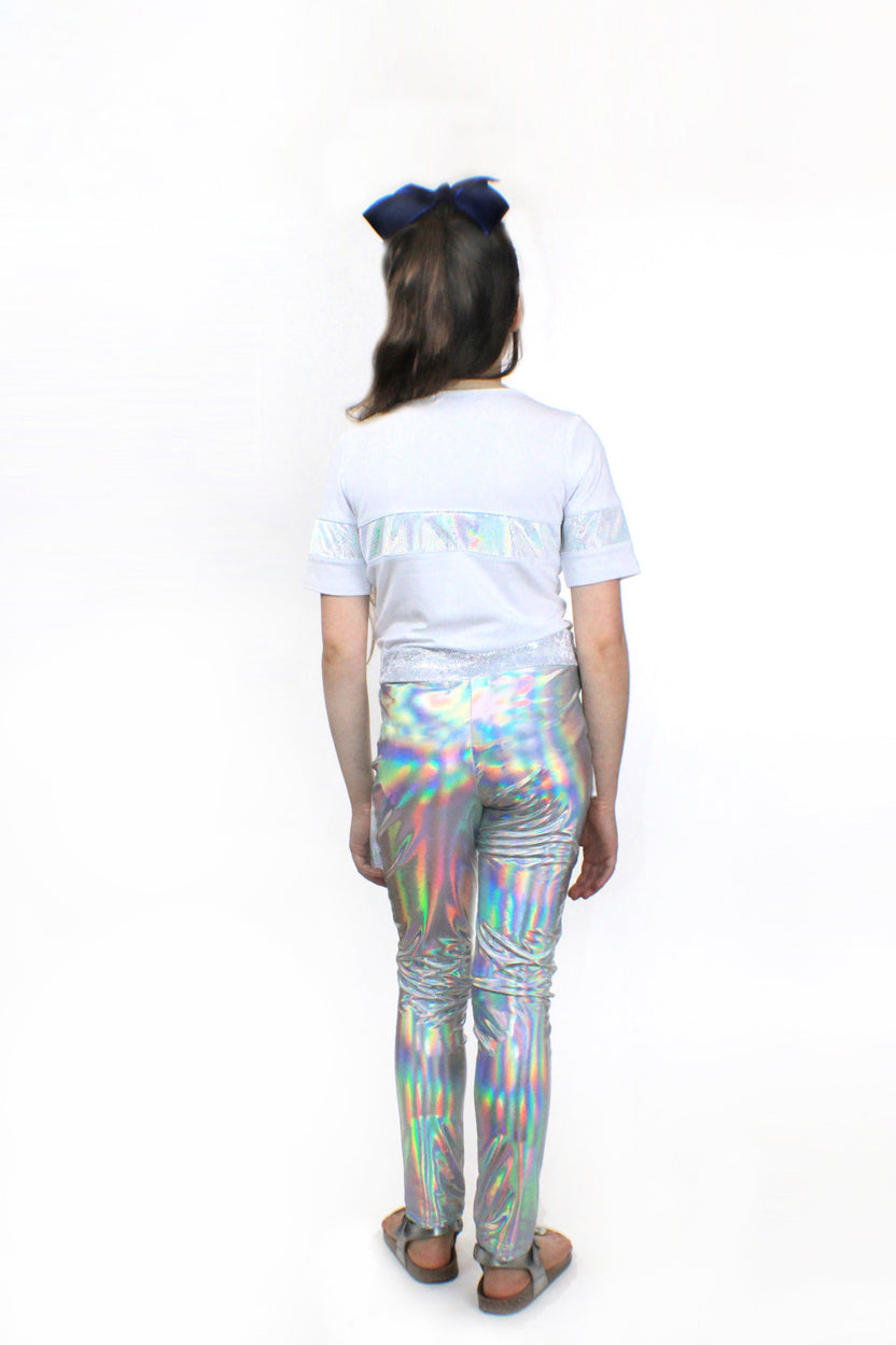 Stella, Bamboo Jersey and Holographic Sequin Top