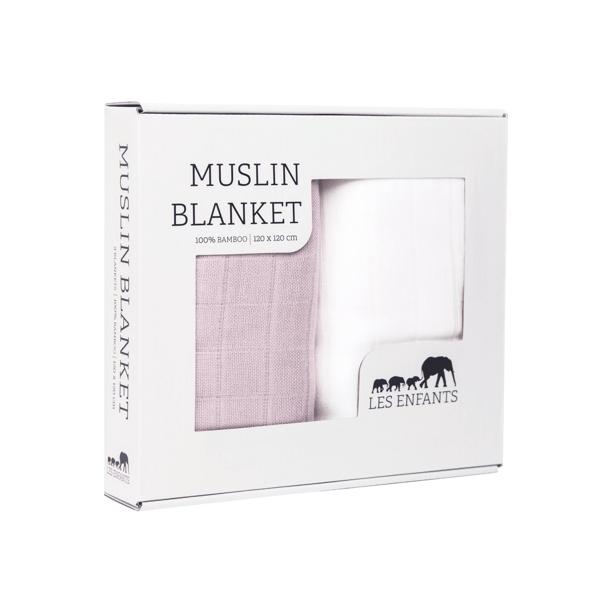 Manta de muselina rosa / blanca