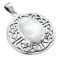 Round Celtic Knot Silver Pendant W/ Mother of Pearl