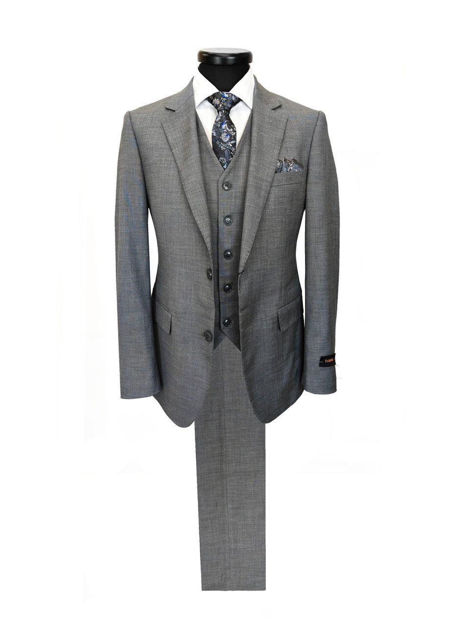 Traje gris de 3 piezas entallado