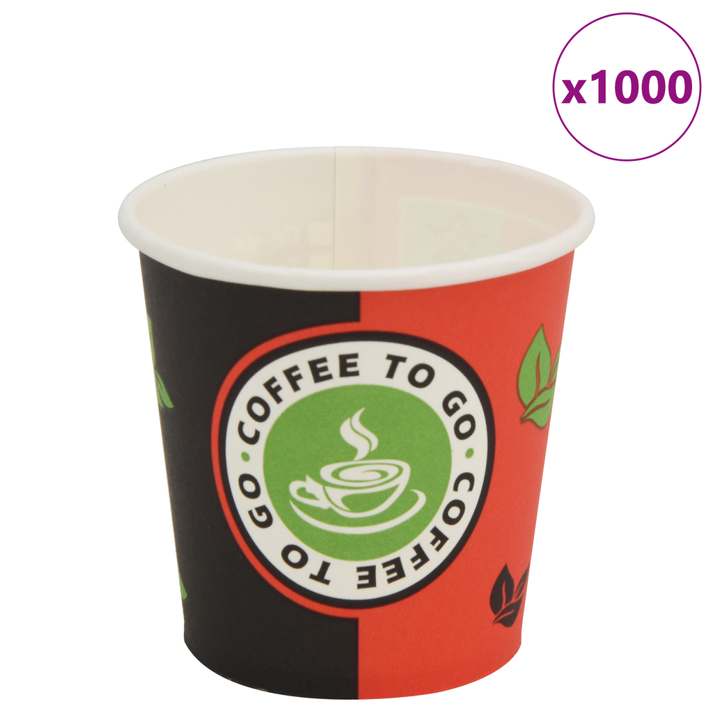 vidaXL Engångsmuggar 1000 st kaffe papper 120 ml (4 oz)