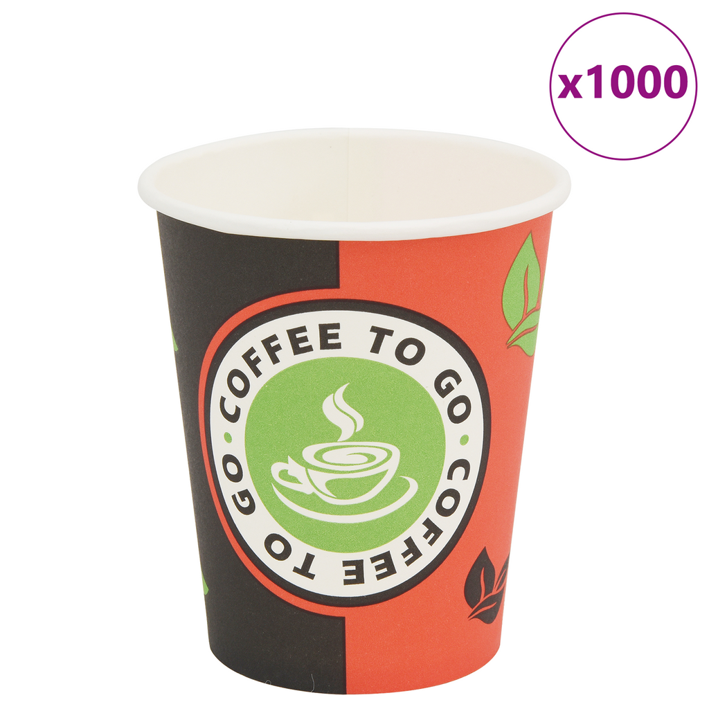 vidaXL Engångsmuggar 1000 st kaffe papper 240 ml (8 oz)