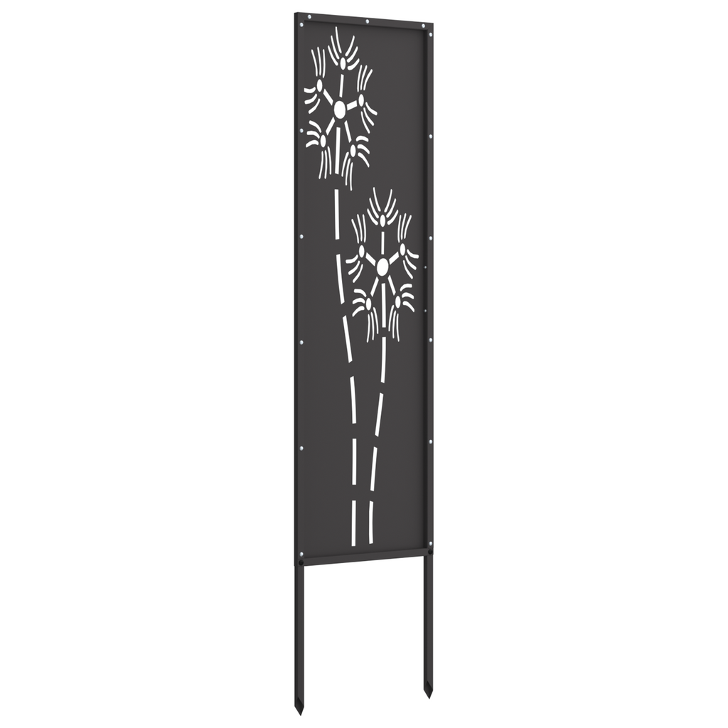 vidaXL Trädgårds integritetsskärm Svart 32 x 140 cm Kallvalsat stål