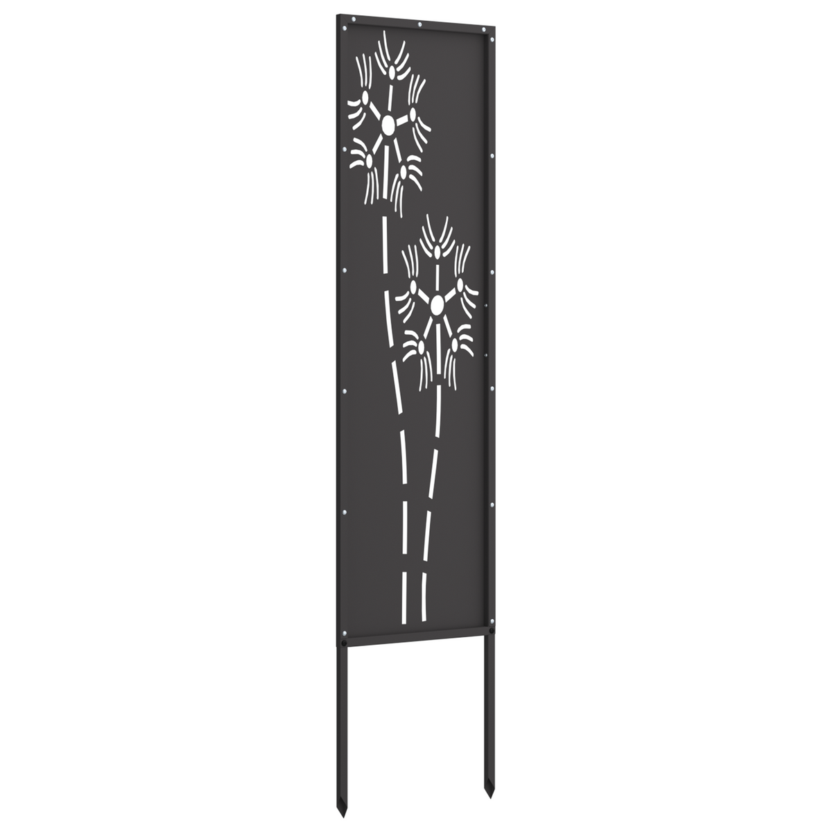 vidaXL Trädgårds integritetsskärm Svart 32 x 140 cm Kallvalsat stål