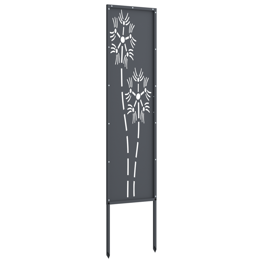 vidaXL Trädgårds integritetsskärm Antracit 32 x 140 cm Kallvalsat stål