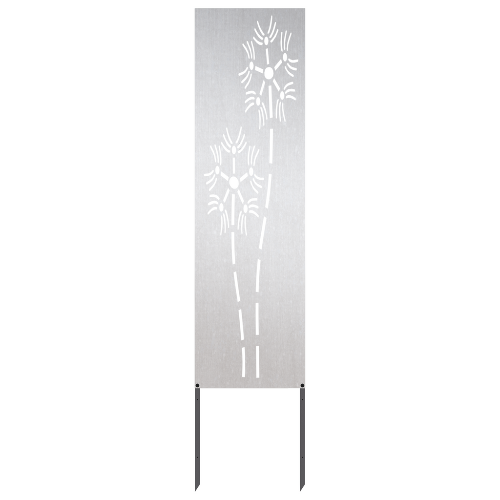vidaXL Trädgårds integritetsskärm Silver 32 x 140 cm Rostfritt stål