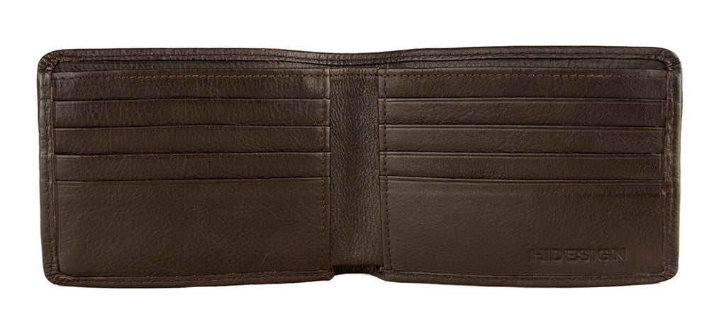 Hidesign Angle Stitch Leather Slim Bifold Wallet