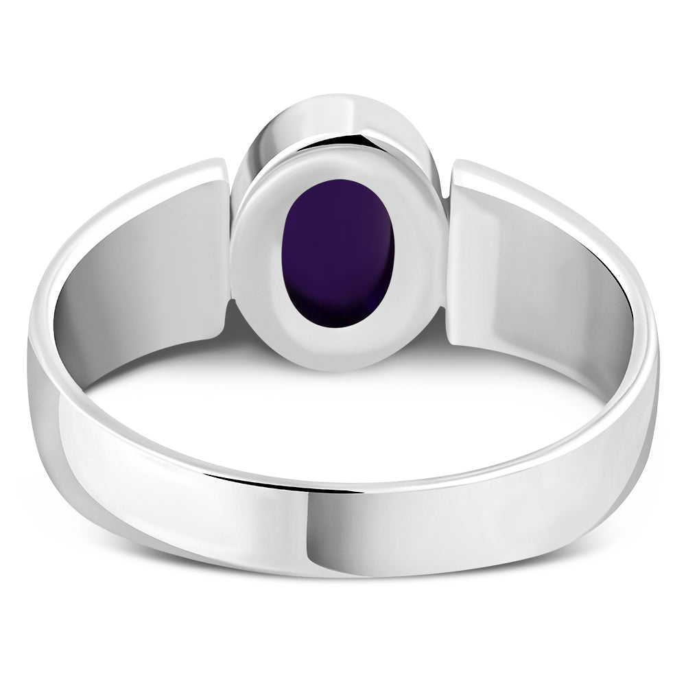 Anillo de plata de ley con piedra amatista celta