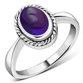 Anillo de plata de ley con piedra amatista