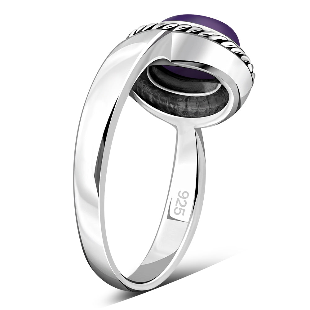 Anillo de plata de ley con piedra amatista