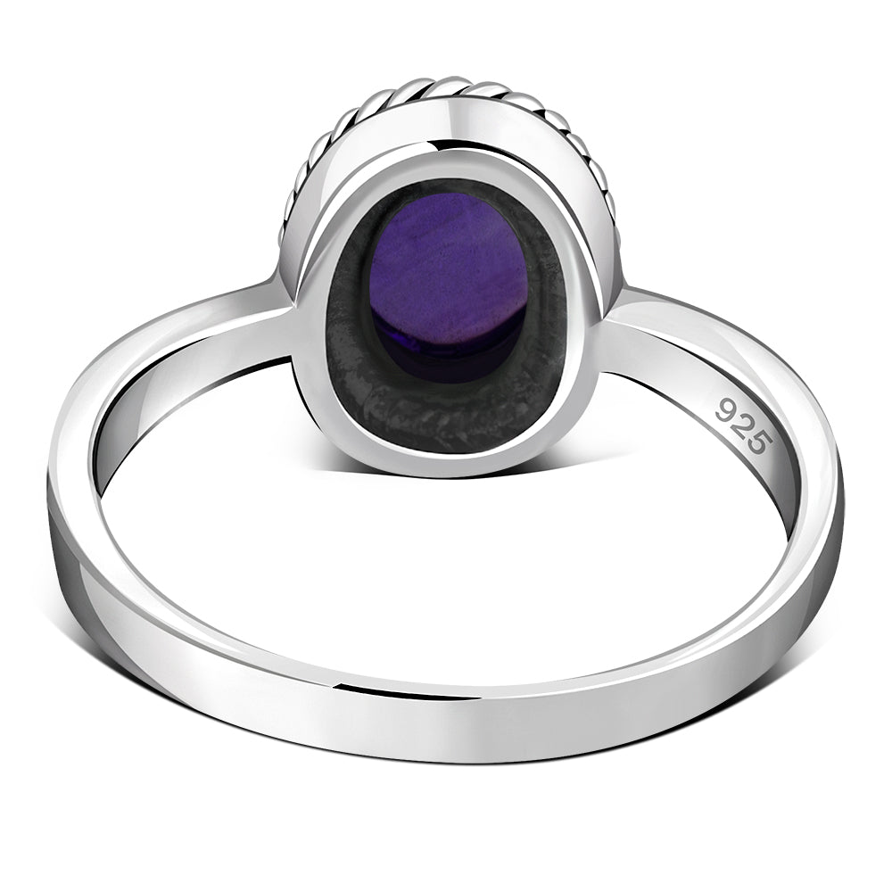 Anillo de plata de ley con piedra amatista