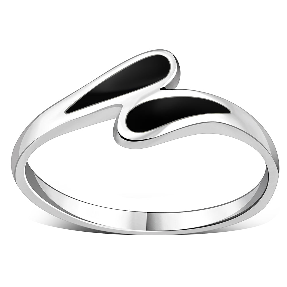 Ring med droppformad svart onyx i sterlingsilver