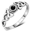 Celtic Trinity Silver Black Onyx Ring