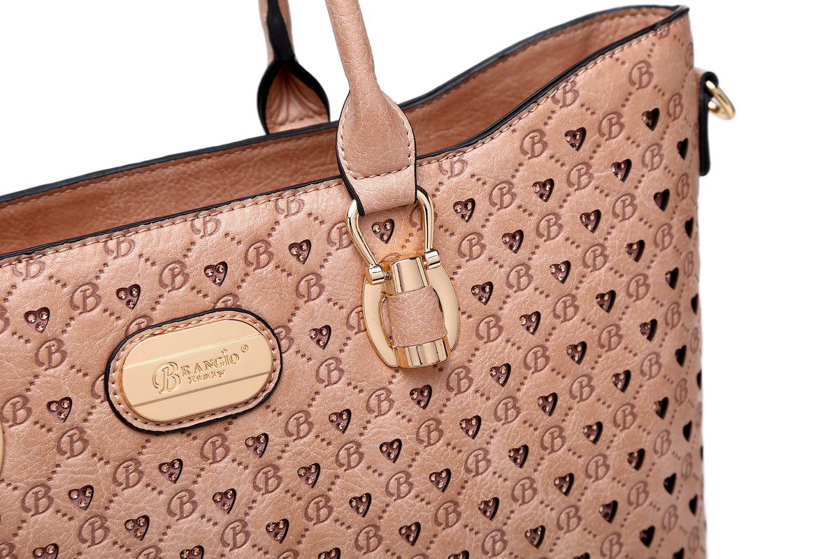 Brangio Italy Monogram Signature Designer Tote Bag