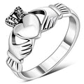 Anillo Claddagh de plata de ley lisa
