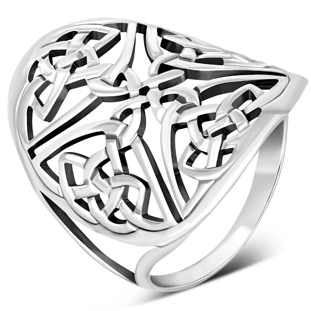 Anillo celta de plata grande y liso