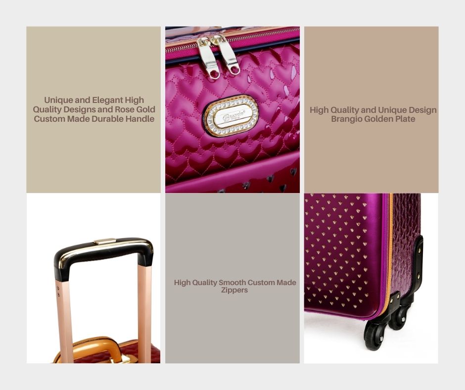 Brangio Italy Luxury Glamour Luxe Spinner Wheeled Carry-On Luggage