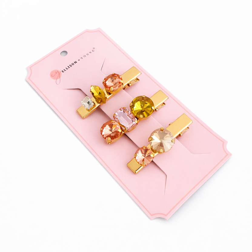 Radiant Gem Hair Clip Set – Luxe Sparkle Edition