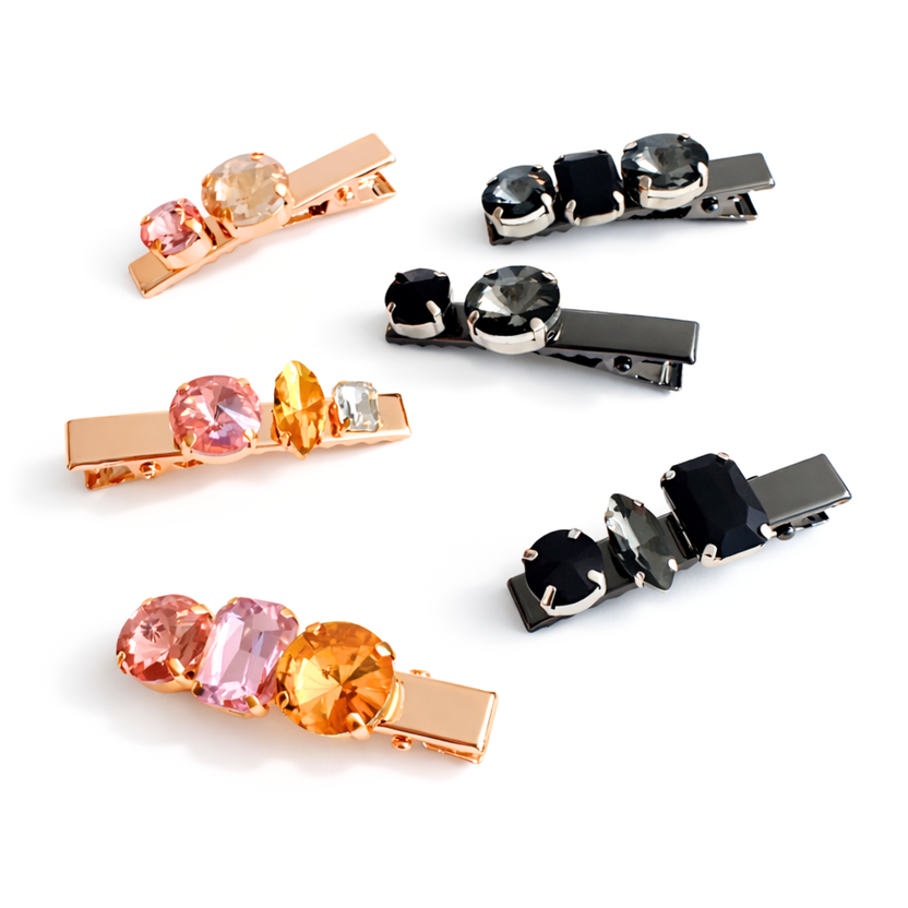 Radiant Gem Hair Clip Set – Luxe Sparkle Edition