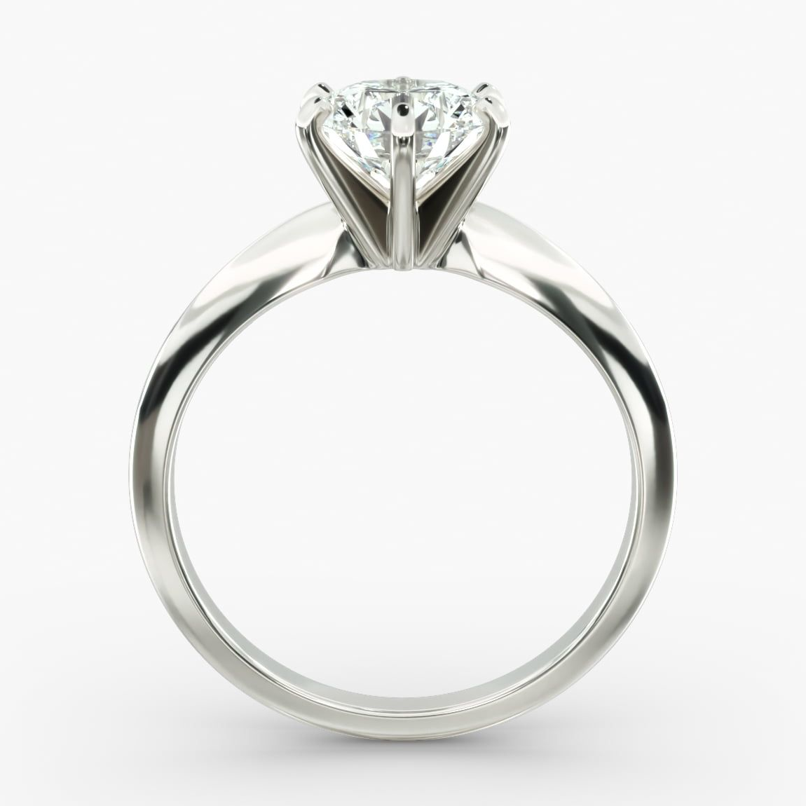Pierścionek zaręczynowy z sześcioramienną oprawą typu solitaire z laboratoryjnie hodowanym diamentem o szlifie okrągłym, certyfikowany przez AGI, 3.00 CTW – czystość F-Vs, złoto próby 585 (14K)