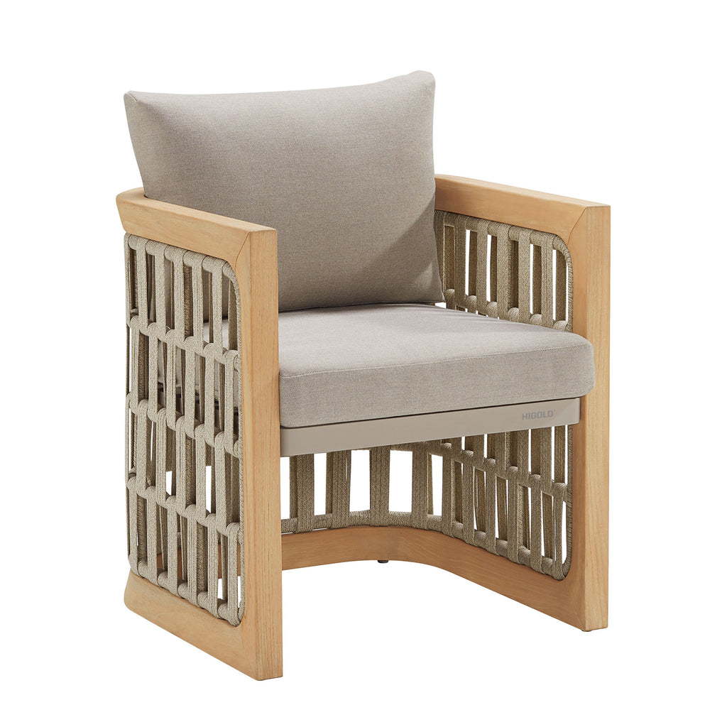 RIVA 6 Person Teak Outdoor Patio Dining Set With Cushion