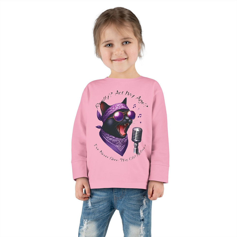 Rockin' Cattytude Langarm-Jersey-Shirt für Kleinkinder