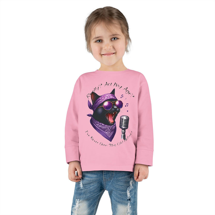 Rockin' Cattytude Toddler Long Sleeved Jersey Tee