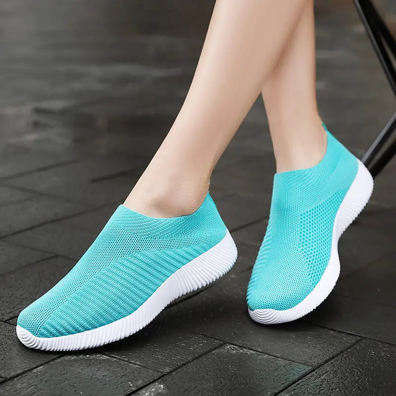 Moipheng 2023 Damskie trampki wulkanizowane, skarpetkowe sneakersy, letnie wsuwane płaskie buty damskie, mokasyny w dużych rozmiarach, buty do chodzenia