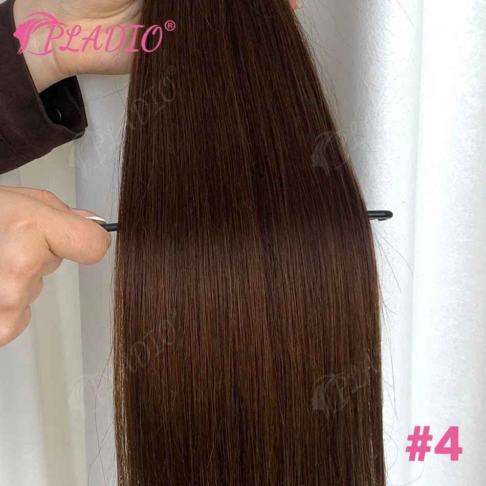 PLADIO Straight I Tip Hair Extensions Human Natural Hair Extensions Keratin Capsule Original Human Hair 12-26 Inch 50pcs 100pcs