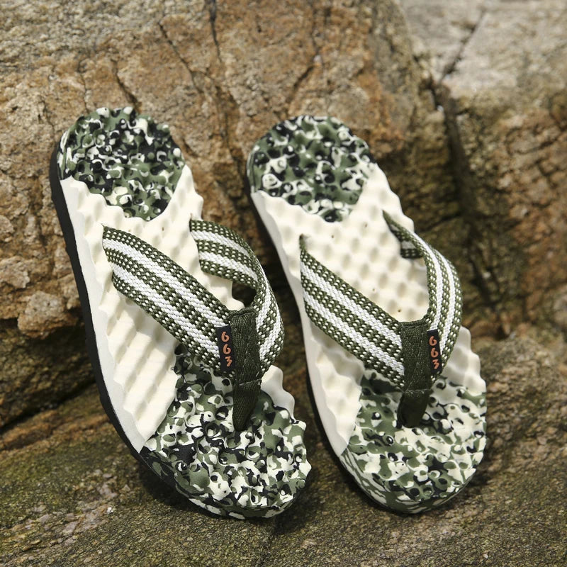 Casual New Massage Slippers for Men Sandal Feet Chinese Acupressure Therapy Medical Rotating Foot Massager Shoes Size 45