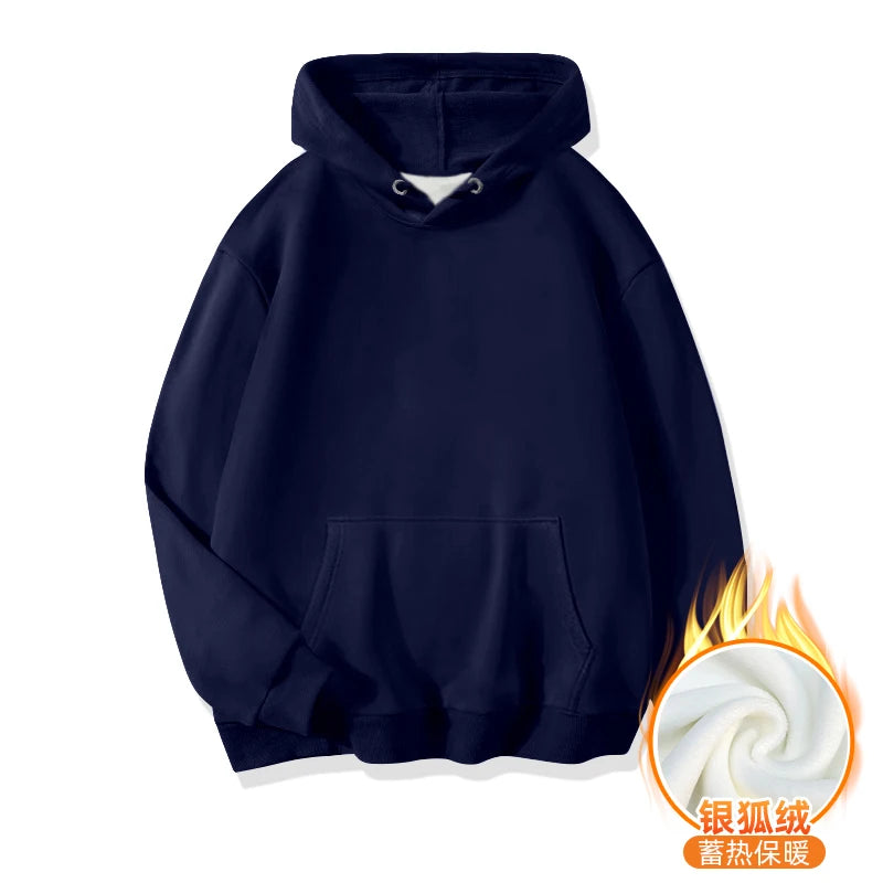 LEGIBLE Damska bluza z kapturem jesienno-zimowa oversize, ocieplana, luźna bluza z polarem