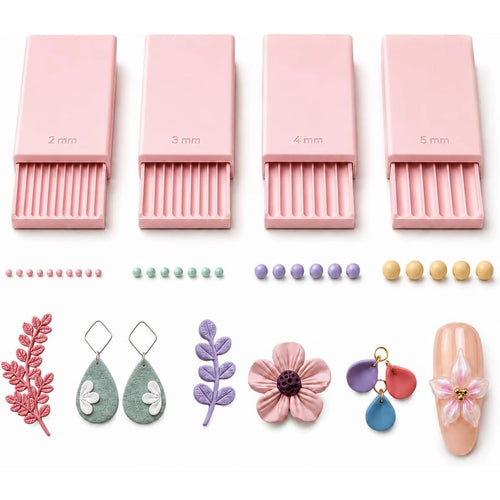 4PCS 3D Print Clay Gel Ball Maker Tool, Nail Art Bead Roller for 3D Gel Flowers | Polymer Clay Roller 2mm 3mm 4mm 5mm
