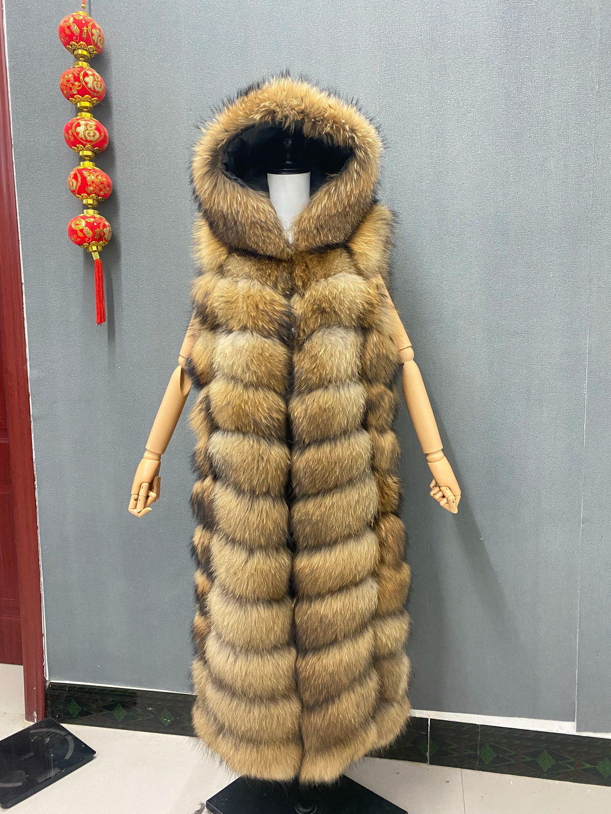 Lengthening Real Fox Fur Vest Natural Fur Coat for Jacket Female Coats Hood Waistcoat Long Fur Coats Real Fur Fox Vest Jacket