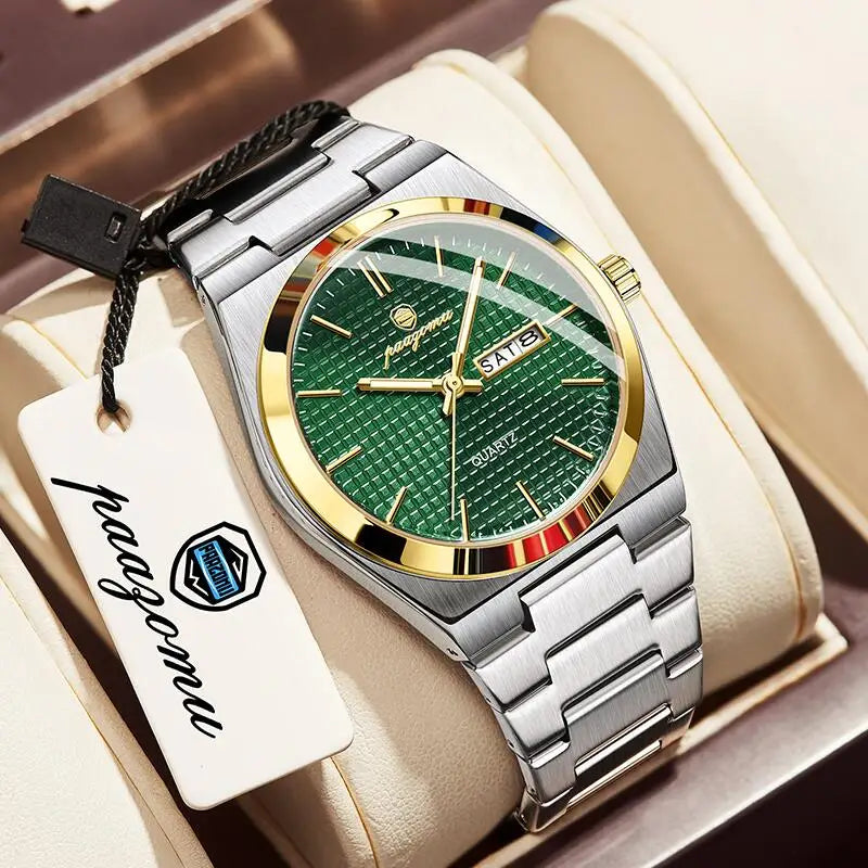 Customized Watch PAAZOMU Luxury Men Clock Fashion Luminous Waterproof Chronograph Date Watch for Man Quartz Men's Watches Reloj