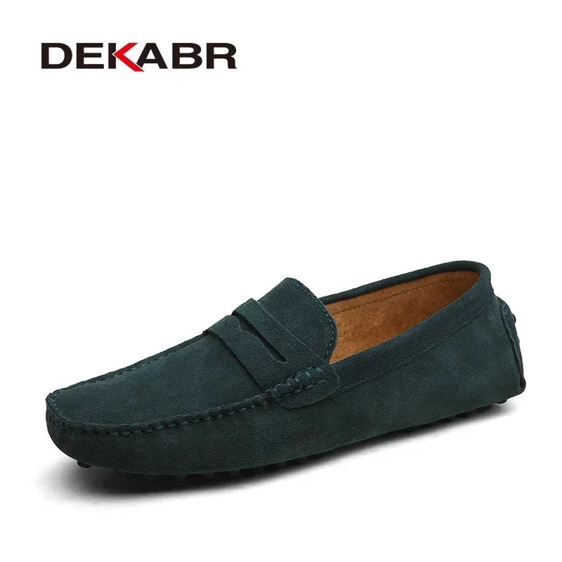 DEKABR Size 49 Men Casual Shoes Fashion Men Shoes Genuine Leather Men Loafers Moccasins Slip on Men's Flats Male Driving Shoes
