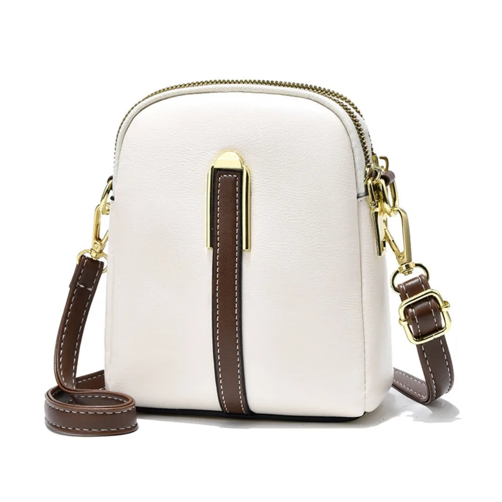 Retro Mini Women's PU Leather Crossbody Shoulder Bag with Zipper